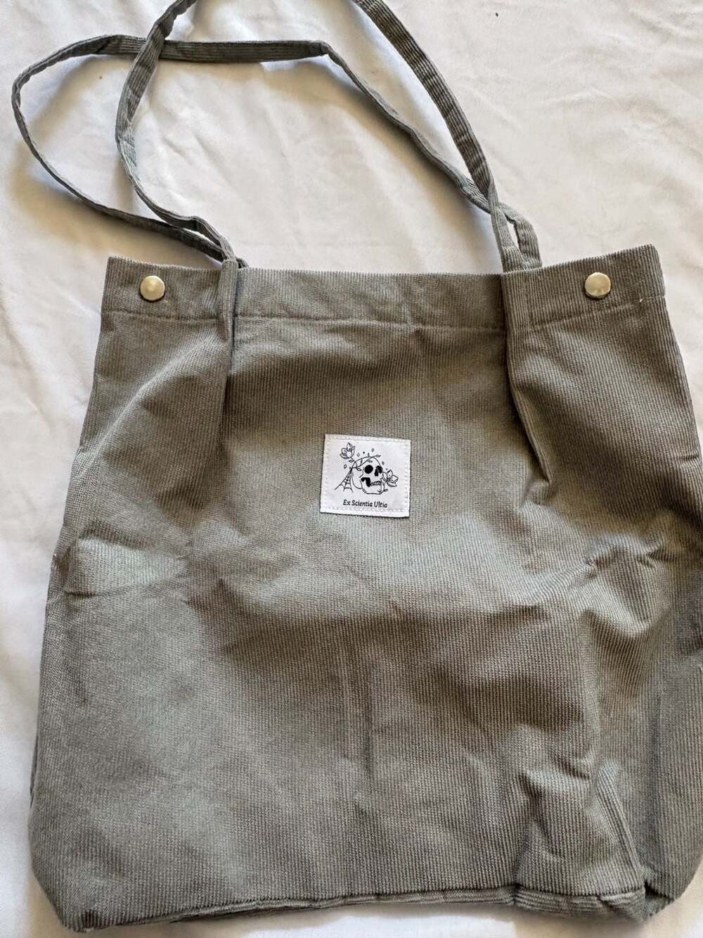 OwlCrate A Lesson In Vengeance Corduroy Tote Bag Gray
